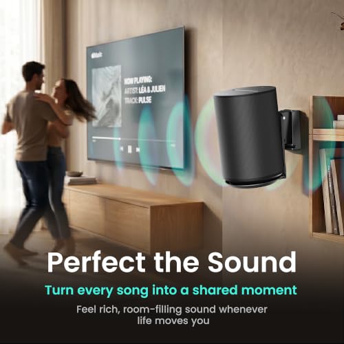 Image of ynVISION.DESIGN Speaker Wall Mount for Sonos ERA 100 /100 SL, Black, 2-Pack