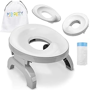 Amagoing Travel Potty Training Seat, 2-in-1 Mio Portable Potty Chair + Toilet Trainer for Toddler, Baby & Kids with…