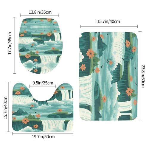 Tapis de salle de bain Niagara Falls antidérapant lot de 3 finitions de qualité