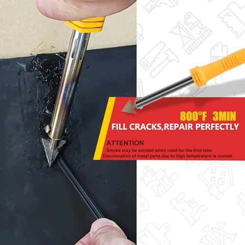 Plastic Welder, 2 in 1 Plastic Welding Kit, SONNLER 1000PCS Hot Stapler Plastic Repair Kit For Car Bumper Crack Repair with Iron, Rods, Metal Mesh, Abrasive Paper, Aluminum Tape by SONNLER - Image 6