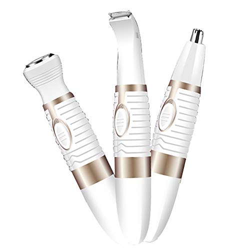 3-In-1-Kit, Rasiermesser, Nass Und Trocken, Elektrorasierer, Gesichts-Epilierer, Für Körper, Nase, Gesicht,Batteriebetrieben,Weiß