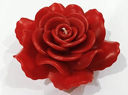 GaanZaLive36 Large Floating Rose Flower Candles Beautiful Lights Decorations Scented Oils Tea Lights Aromatherapy Stress Relief Rest Relax Night Light Housewarming Gift Ideas, 5inch (Red)