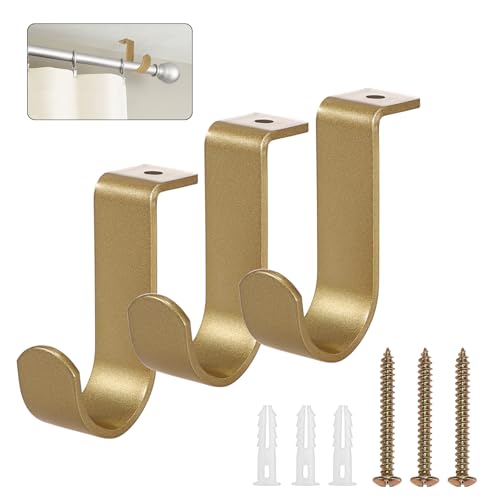 Sumnacon 3 Pcs Ceiling Mount Curtain Rod Brackets,Metal Single Curtain