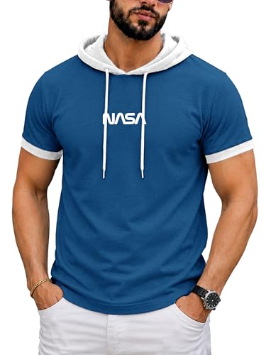 Image of Noble Monk Men's Regular Fit Hoodie T-Shirt for Man |Half Sleeves Tshirt for Men | Casual Wear Stylish T-Shirt for Man | Gym Tshirt for Men