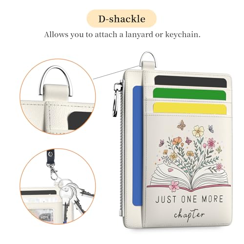 Image of Hancynir Book Lover Floral Flower Slim Wallet Women Credit Card Holder Cute RFID Blocking Small Card Wallets Mini Front Pocket PU Leather Thin Travel Zipper Coin Cash Ladies Female Wallet Gifts