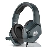 YOTMS Gaming Headset for PS5, PS4, Switch, H-4 PC Gaming Headphone with Noise Cancelling Mic, 7.1 Stereo Sound, for Games Controller, Computer, Laptop, Mac, Gamer (Grey)