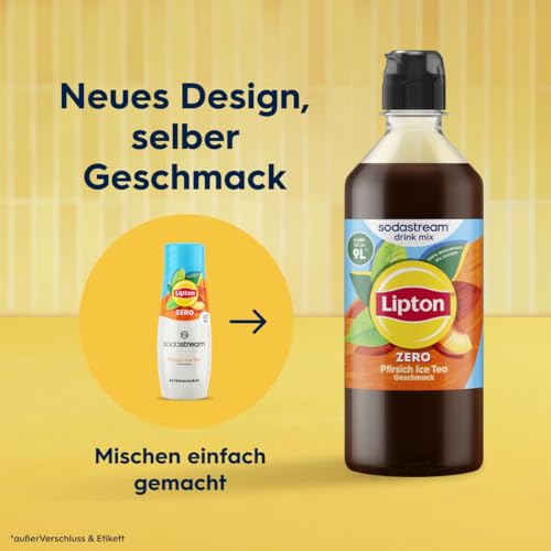 Sodastream drink mix Lipton Zero Pfirsich Ice Tea – zuckerfreier Sirup für gesprudeltes & stilles Wasser, 4er Pack (4 x 440 ml), ergibt bis zu 9L Fertiggetränk 3