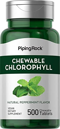 Piping Rock Chlorophyll Tablets | 500 Chewable Pills | Peppermint Flavor | Vegan Supplement | Gluten Free, Non-GMO