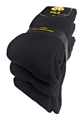 4 Paia Calze Lunghe Da Sci Uomo – Termiche, Imbottite, Con Protezione Tibia, Taglia Unica 39-45 - 3