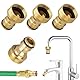 YUNPYCHY Universal Wasserhahnanschluss für Mischbatterie, 4 Stück Messing Schlauchadapter, Schnellkupplung Gartenschlauch Anschluss, Wasserhahn Adapter