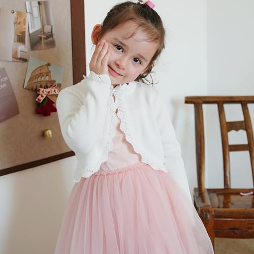 Girls Button Down Cardigan Kids Long Sleeve Crewneck Uniform Knit Sweater Cute Soft Closure Fall Coats Cropped Jacket2