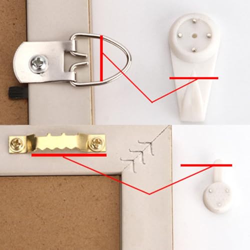 WYAN Picture Hanging Kit for Picture Frame Fixing,for Hard Wall Pictures Frame Easel (MNGHGG-150), White, Silver - Image 3