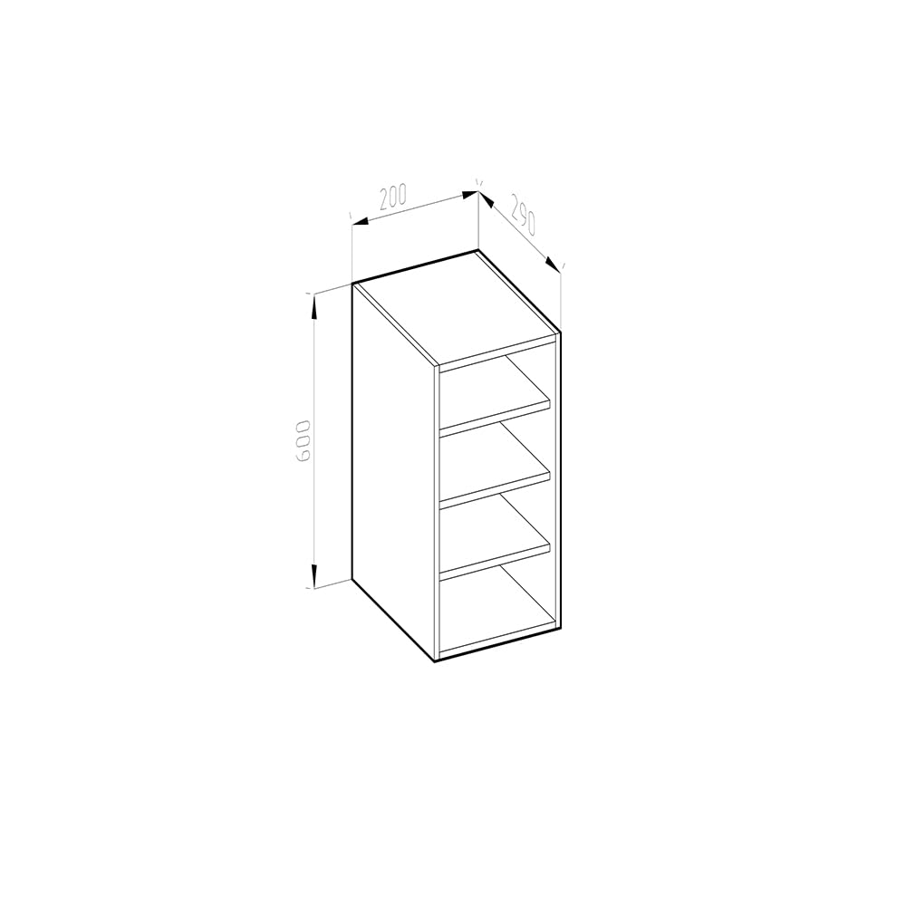 Vicco Armoire Suspendue R-Line, Blanc, 20cm avec étagères Ouvertes, pour Montage Mural pour Le Rangement des ustensiles