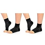 HealthyNees 2 Pairs Combo Foot Ankle Compression Reduce Plantar Fasciitis Heel Arch Pain Sock Sleeve (S/M)