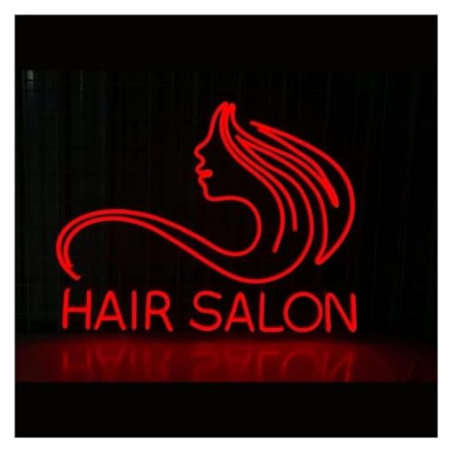 Décoration murale avec enseigne lumineuse néon salon de coiffure 50 cm
