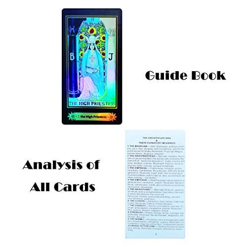 Smoostart 78 Tarot Cards With Guidebook, Holographic Tarot Cards Deck Future Telling Game With Colorful Box For Beginners And Professional Player #TOP4
