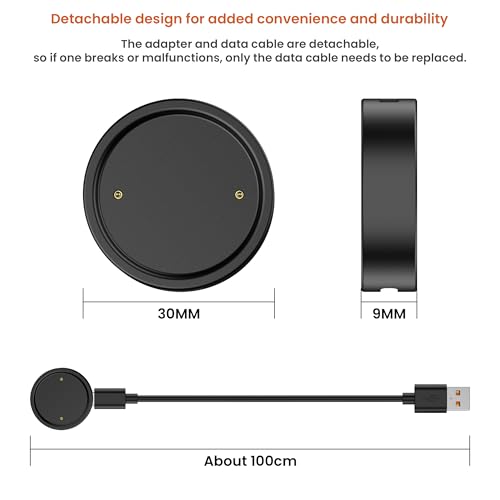 Image of Tobfit Charger for Amazfit Bip 6 /Active 2, Magnetic Charging Cable Cord for Active 2, Amazfit Bip 6 Smart Watch (3.3ft /1m)