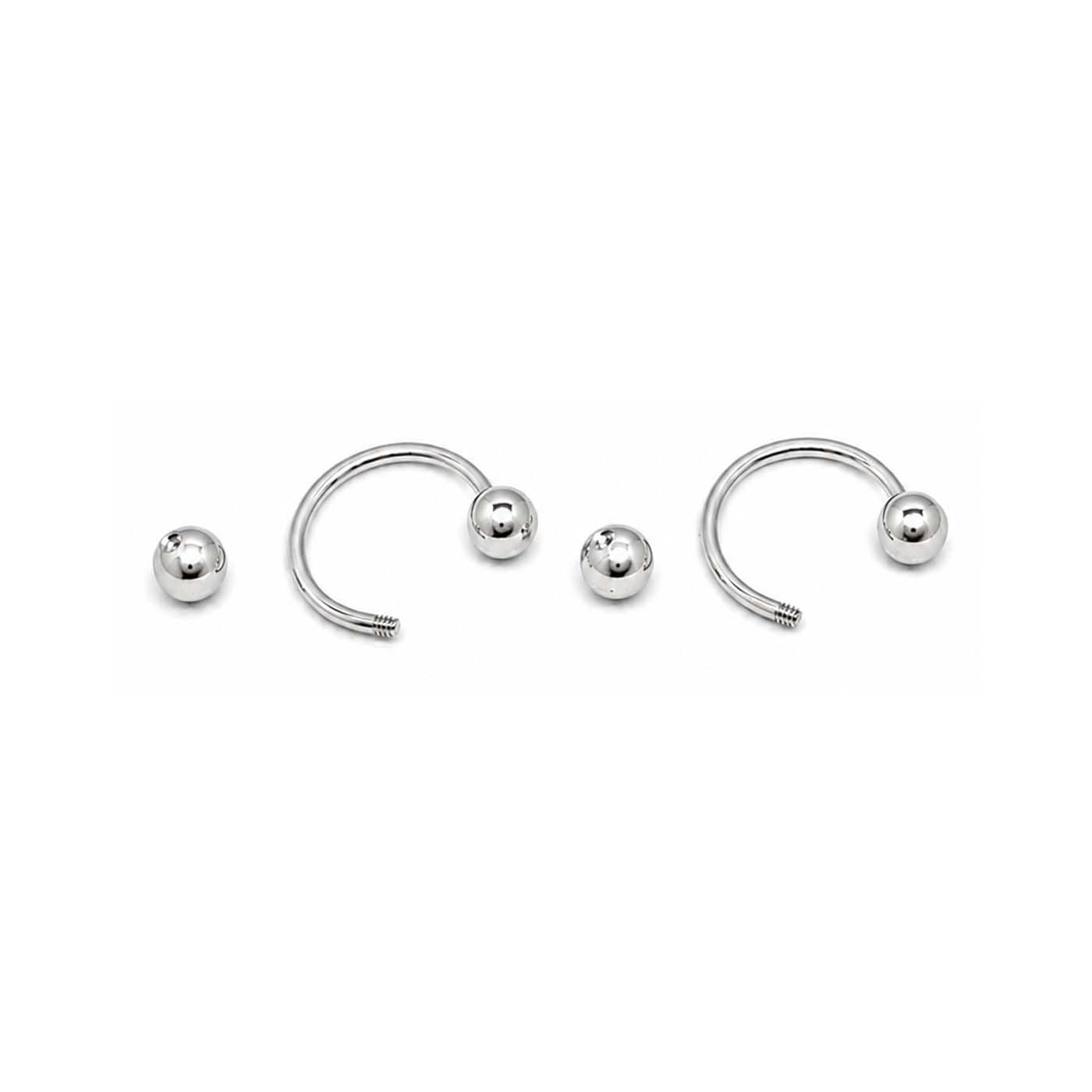 pundriksh (1 Pair) Unisex Trending Stainless Steel Silver Horseshoe Circular Barbell Open Hoop Nose Rings, Lip, Belly, Eyebrow, Septum, Helix, Daith, Cartilage, Tragus Earrings Body Piercing Jewelry for Men & Women-picture-16