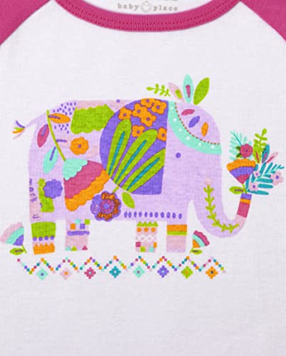 The Children's Place Baby Girls The Children's Place Toddler Short Sleeve Top And Pants Snug Fit 100% Cotton 2 Piece Pajama Set, Elephant/Elephant, 3T Us #TOP1