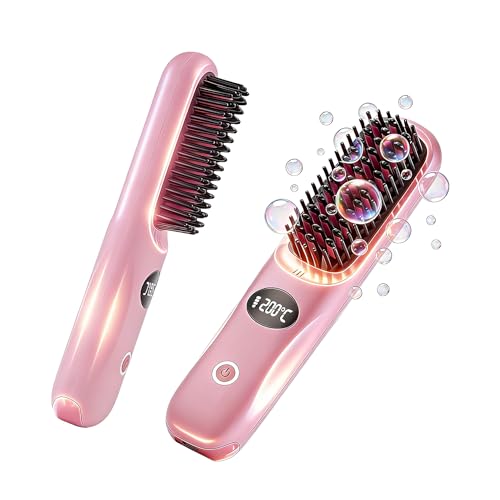 Image of Go Brush Pro Cordless Hair Straightening Brush Mini Travel Straightener