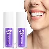 Purple Toothpaste for Teeth Whitening 2pcs Teeth Refresher Purple Color Corrector Booster Toothpaste