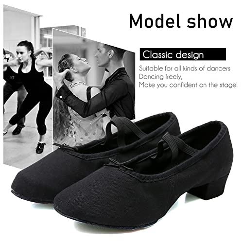 DKZSYIM Womens Latin Dance Shoes Close Toe Beginner Ballroom Dance Practice Shoes,Model 1012