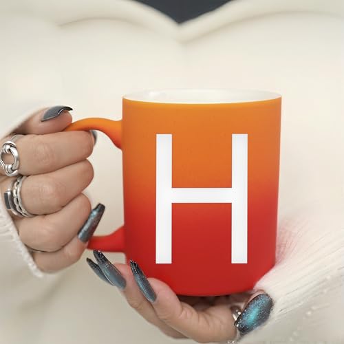 H Personalised Alphabet Initial Mug, 11oz Ceramic Coffee Mug - 30th 40th 50th Gifts for Him Her, Fathers Day, Mothers Day, Birthday Valentines, Christmas, Retirement Present