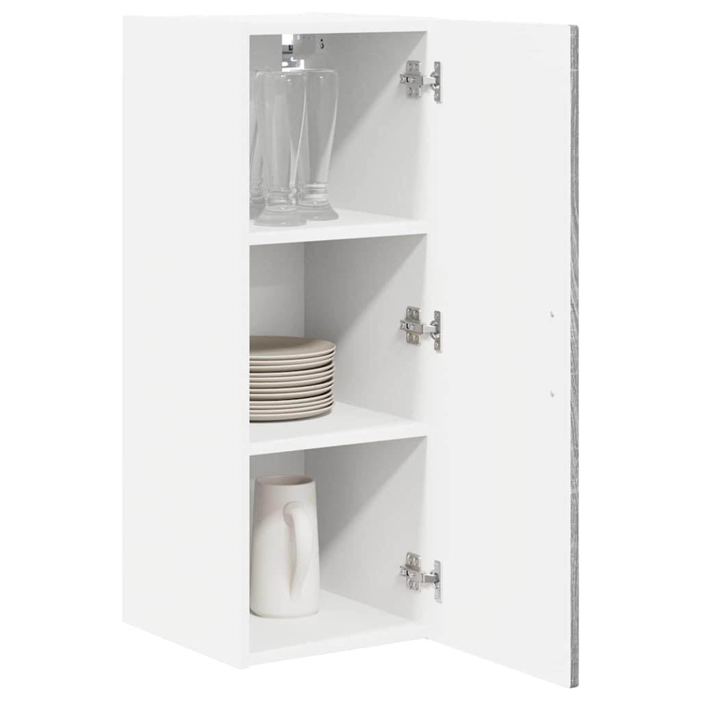 Grauer Küchenschrank Sonoma 30 x 31 x 80 cm aus Holzwerkstoff mit Wandmontage als Wandschrank Küchenzubehör für Moderne Innenküchen