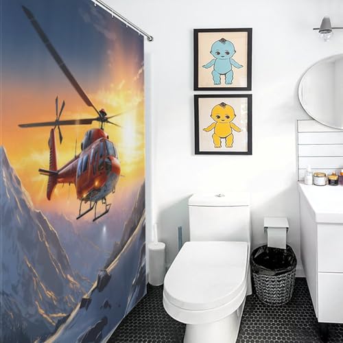 Hélicoptères rideau de douche imperméable 122x183cm pour salle de bain - 3