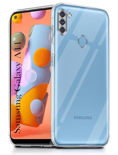 Image of Jkobi Back Cover for Samsung Galaxy A11 (Silicone Clear Shockproof Case with Camera Protection | Soft and Flexible | Transparent)