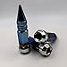 NETFLBT M14x1.5 Spike Lug Nuts Baked Blue, 24pcs 14mmx1.5 Tall Wheel Lug Nuts with 1 Socket Compatible with Ford F250 F350 Super Duty, Chevy Silverado 1500 GMC Sierra 1500 Ford F150, Toasted Blue.