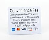3pk Convenience Fee Credit Card Payment Signs, 3% Fee, Countertop Style, Business Payment Signs, Credit Card Logog and Contactless Icon