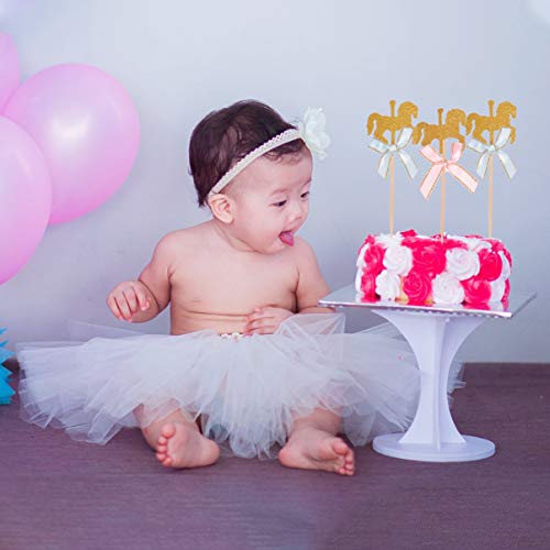 Toddmomy Cupcake de Cavalo Carrossel Topper 20Pcs Bolo de Carrossel Picks de Bolo de Cavalo Decoraçã