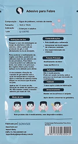 Compressas Refrescantes Para Alivio da Febre, Cool Happy Animals, Tamanho Grande 5x12cm, IBMKIDS (2-