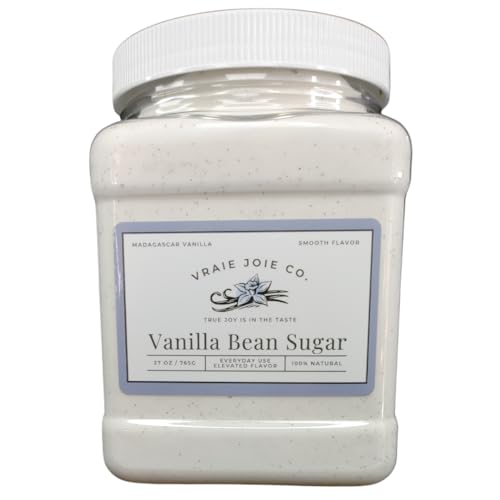 1.8 lbs Organic Madagascar Vanilla Ultra-fine Sugar | For Chefs, Home Cooking, Ice Cream, Cocktails, Cakes, Crème Brulee & Dessert Making | non-GMO, All-natural | 1 Pack 27 Oz