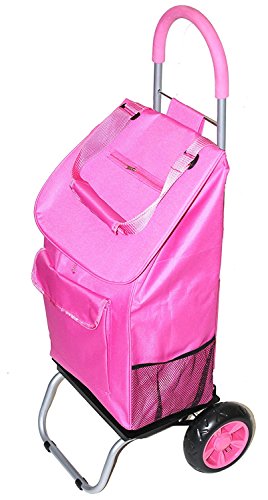 Image of dbest products Trolley Dolly Shopping Grocery Foldable Cart Storage Mom, Pink