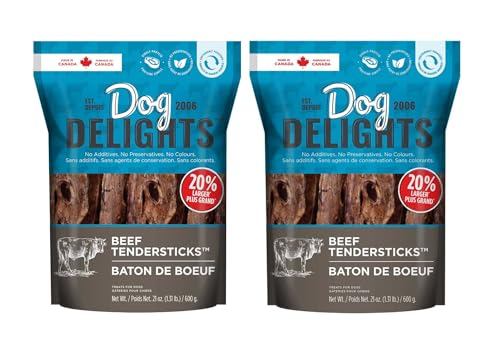 Dog Delights Beef Tendersticks Dog Treats - No Additives, No Preservatives, No Colours - 2 x 600g
