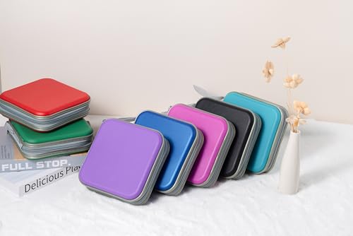Home Wing Hard Plastic CD/DVD Binder, Portable Storage wallet 30-capacity, Green