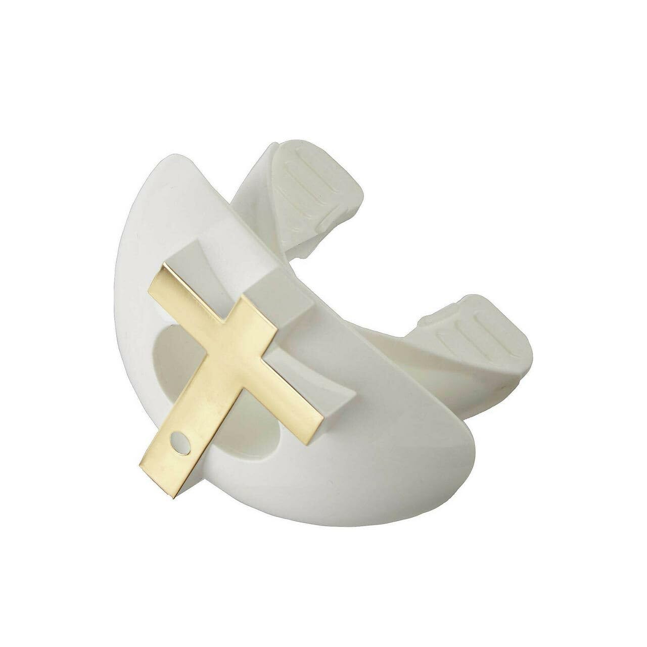 BATTLE "Cross - Protector bucal de oxígeno Cromado - 12MGX01009, Talla única, Blanco/Dorado