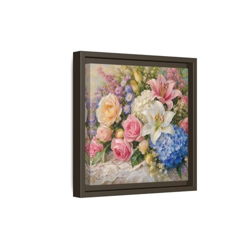 Toile florale rétro Mixed Blossoms pour une ambiance de salon douce et chaleureuse