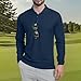 Polo Shirts for Men Casual, Long Sleeve Basic Solid Golf Shirts Fall Winter Business Casual Dress Collar Shirt Casual Polos Mens Knit Tops Men's Clothing Camisas (L, Dark Blue)