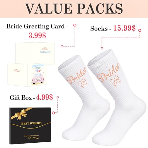 Image of Juesly Bride Gifts with Bride Socks,Wifey Socks as Bachelorette Gifts for Bride,Gifts for Wife
