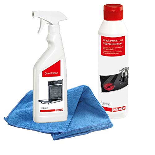 Preisvergleich Produktbild Sparpack Miele Glaskeramik und Edelstahlreiniger + Miele Backofenreiniger + MARETEAM® Poliertuch