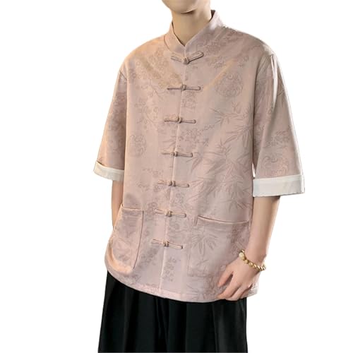 Chemise style chinois pour homme hanfu d'été à manches courtes décontracté