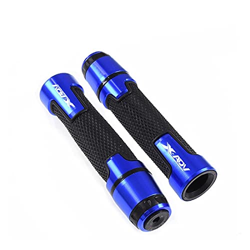 Poignées Guidon XADV 750 en Aluminium CNC Bleu et Caoutchouc Premium