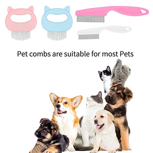 Cat Grooming Comb, KissDate 4Pack Pet Hair Comb Includes 2Pcs Gentle Painless Deshedding Matted Tangled Cat Massage… - Image 8