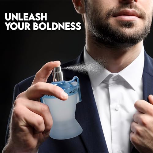 Image of AFLUXE 2PCS Valentine Milano /Invincible Aqua Eau De Toilette for Men-Fresh,Romantic Scent Perfume for Men 3.4 Fl Oz Each Mens Cologne For All Skin Daily Used
