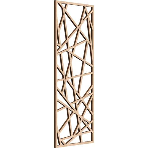 Image of Conway Decorative Pierced Fretwork Wood Wall Panels, 9 3 /8 inchW x 24 3 /8 inchH x 1 /4 inchT, Red Oak