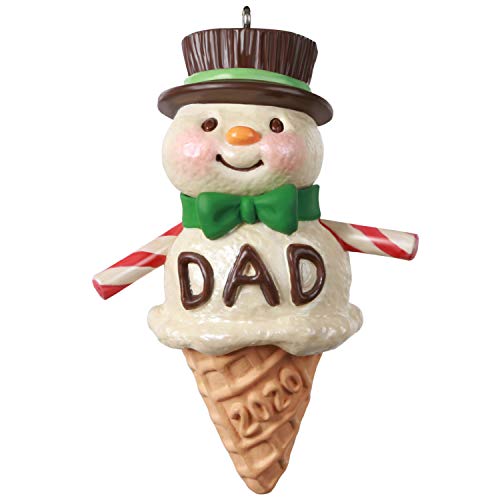 Hallmark Keepsake Christmas Ornament 2022 Year-Dated, Dads Are Sweet Snowman Ice Cream Cone