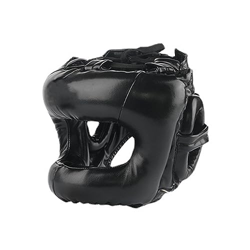 Fonowx Casco de Boxeo Ajustable Negro